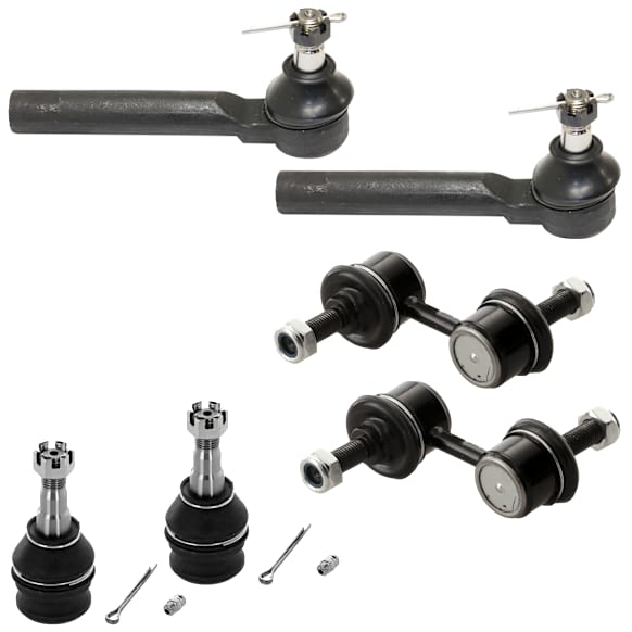 6-Piece Kit Front Suspension Kit, Includes (2) Ball Joint, (2) Sway Bar Link, and (2) Tie Rod End