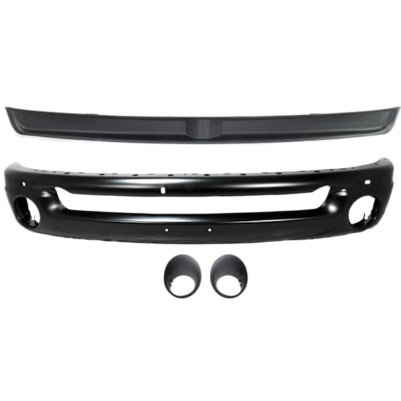 4-Piece Kit, Front Bumper, Painted Black, Includes (1) Bumper, (1) Bumper Trim, and (2) Fog Light Trim
