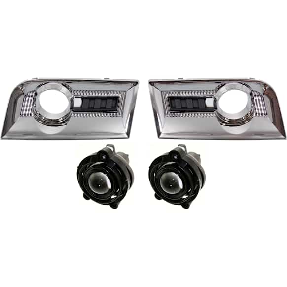 4-Piece Kit, Front, Driver and Passenger Side Halogen Fog Light, With bulb(s), Includes (2) Fog Light and (2) Fog Light Trim