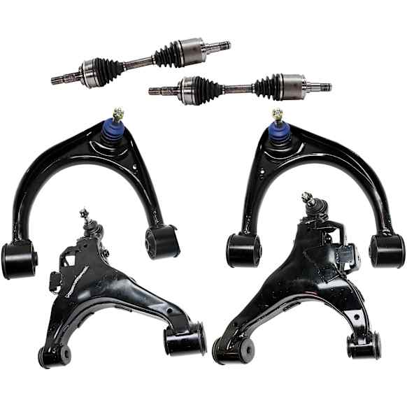 11-Piece Kit Front, Driver and Passenger Side Axle Assembly - New 11-Piece Kit 4WD, Includes (1) Brake Pad Set, (4) Control Arm, (4) Brake Disc and (2) Axle Assembly