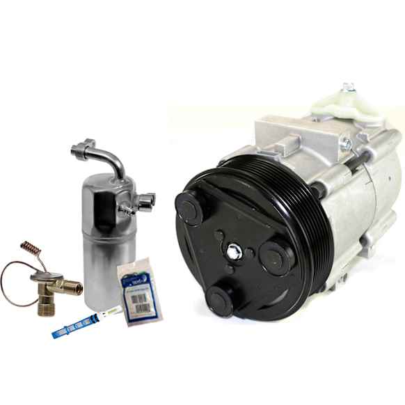 2-Piece Kit A/C Compressor Kit, With Clutch, 8-Groove Pulley, Includes (1) A/C Compressor and (1) A/C Service Kit