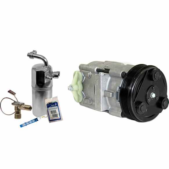 2-Piece Kit A/C Compressor Kit, With Clutch, 6-Groove Pulley, Includes (1) A/C Compressor and (1) A/C Service Kit
