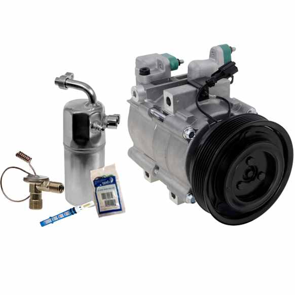 2-Piece Kit A/C Compressor Kit, With Clutch, 6-Groove Pulley, Includes (1) A/C Compressor and (1) A/C Service Kit