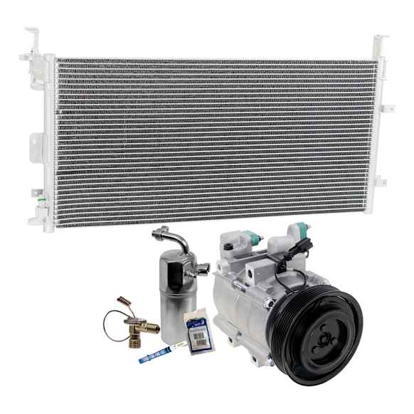 2003 Kia Magentis - 3-Piece Kit A/C Compressor Kit, 2.7L 6Cyl, With Clutch, Includes (1) A/C Compressor, (1) A/C Condenser and (1) A/C Service Kit