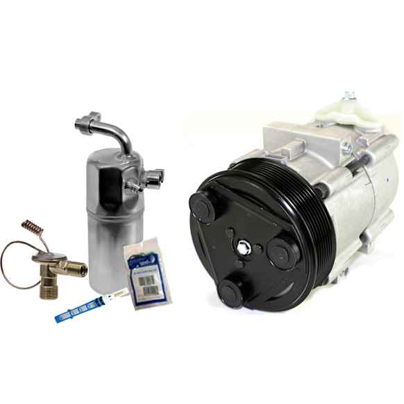 2000 Ford F-450 Super Duty - 2-Piece Kit A/C Compressor Kit, 6.8L 10Cyl, With Clutch, Includes (1) A/C Compressor and (1) A/C Service Kit