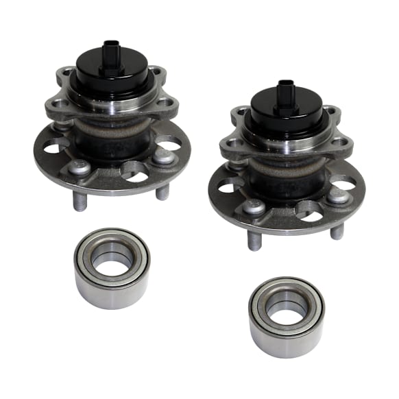2-Wheel Set Rear Wheel Hub, 4 Lugs, With Bearing, With Sensor, FWD, 1.5L, 4Cyl, Includes (2) Wheel Bearing and (2) Wheel Hub