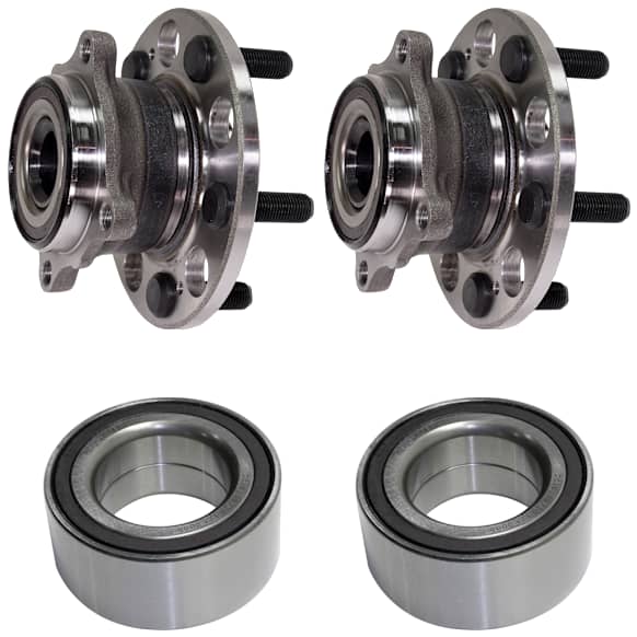 2-Wheel Set Front Wheel Hub, 5 Lugs, With Bearing, AWD, 3.7L, 6Cyl, Includes (2) Wheel Bearing and (2) Wheel Hub