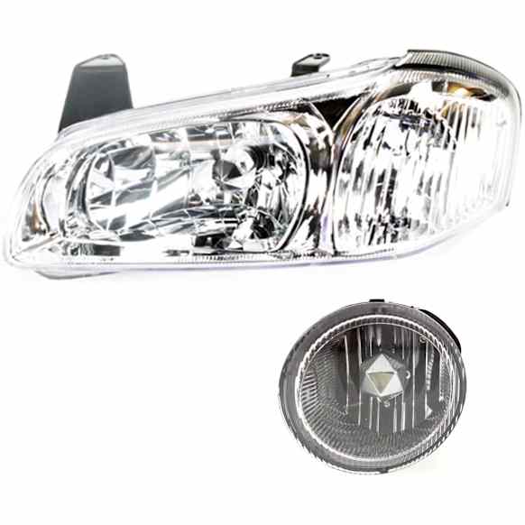 2-Piece Kit Driver Side Halogen Headlight, With bulb(s), OE Replacement, Includes (1) Fog Light and (1) Headlight