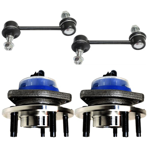 4-Piece Kit Front Suspension Kit, Includes (2) Sway Bar Link and (2) Wheel Hub