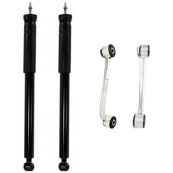4-Piece Kit Rear, Driver and Passenger Side Shock, Includes (2) Shock Absorber and Strut Assembly and (2) Sway Bar Link