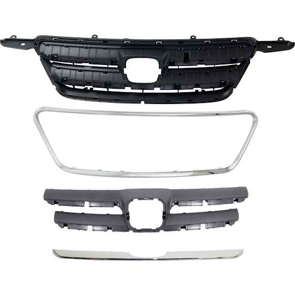 2006 Honda CR-V - 4-Piece Kit Grille, Primed, Japan Built Vehicle,  Includes (2) Grille and (2) Grille Trim
