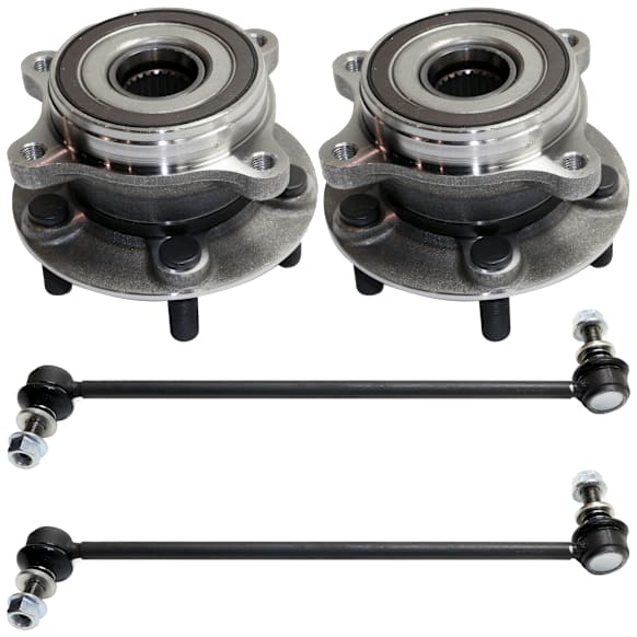 4-Piece Kit Front Suspension Kit, Includes (2) Sway Bar Link and (2) Wheel Hub