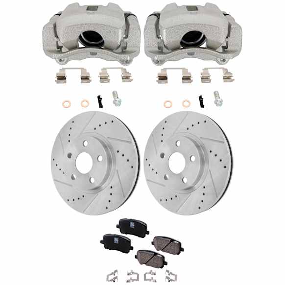 2-Wheel Set Front Brake Kit With Calipers, 274.8 mm, Includes (2) Brake Caliper, (2) Brake Disc and (1) Brake Pad Set