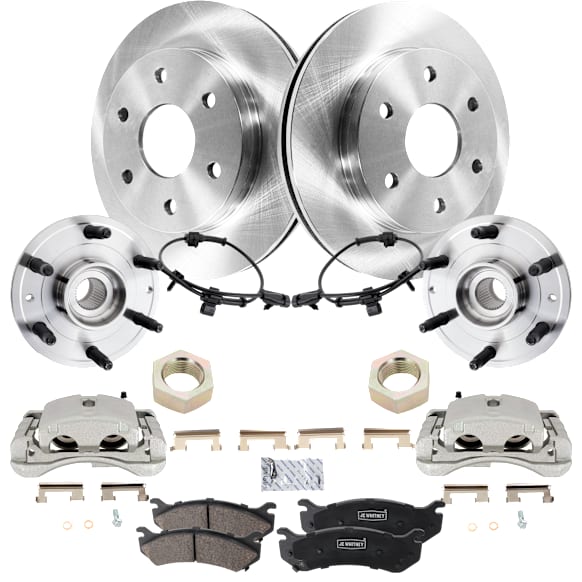 2-Wheel Set Front Brake Kit With Calipers, AWD/4WD, Includes (2) Caliper, (2) Disc, (1) Pad Set, and (2) Wheel Hub