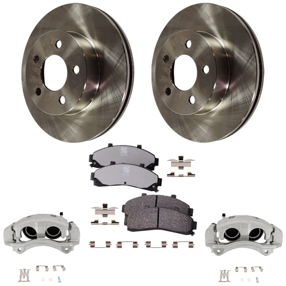 2-Wheel Set Front Brake Kit With Calipers, 286.1 mm, Includes (2) Brake Caliper, (2) Brake Disc and (1) Brake Pad Set