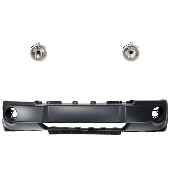3-Piece Kit, Front Primed Bumper Cover, Includes (1) Bumper Cover and (2) Fog Light