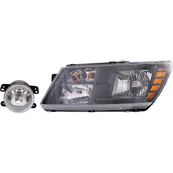 2-Piece Kit Driver Side Halogen Headlight, With bulb(s), OE Replacement, Includes (1) Fog Light and (1) Headlight