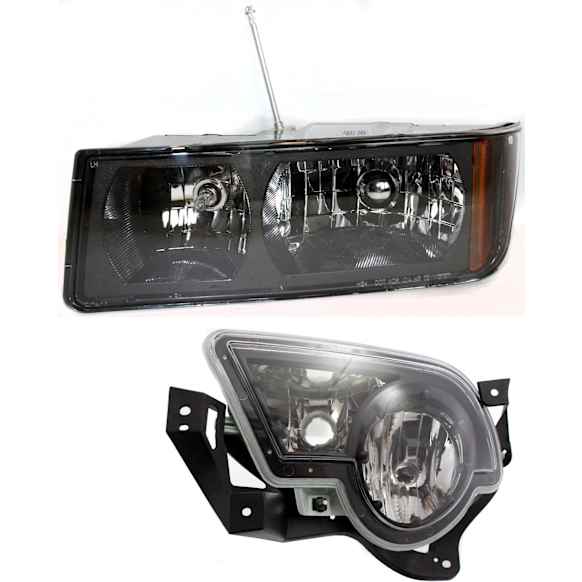 2-Piece Kit Driver Side Halogen Headlight, With bulb(s), OE Replacement, Includes (1) Fog Light and (1) Headlight