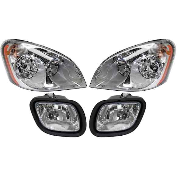 4-Piece Kit Driver and Passenger Side Halogen Headlight, With bulb(s), OE Replacement, Includes (2) Fog Light and (2) Headlight