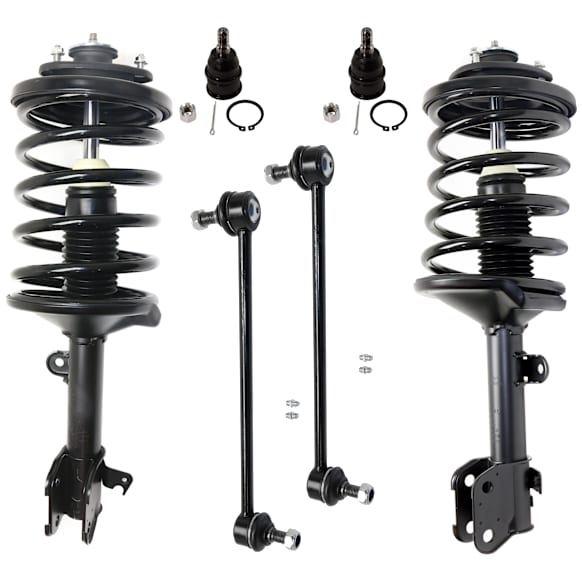 6-Piece Kit Front, Driver and Passenger Side Fully Loaded Strut, Includes (2) Sway Bar Link, (2) Ball Joint and (2) Shock Absorber and Strut Assembly