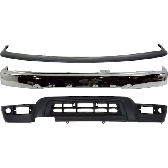 3-Piece Kit, Front Bumper, Sport Utility, For Models Without Sport Package, Chrome, Includes (1) Bumper, (1) Bumper Trim, and (1) Valance