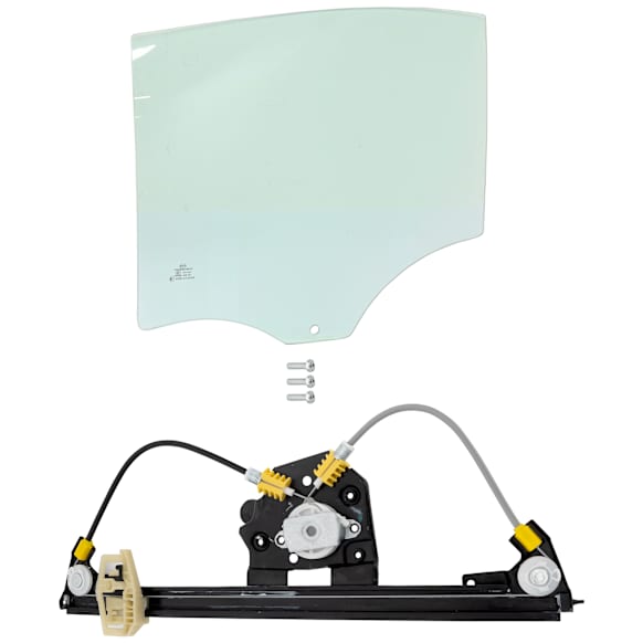 2008 BMW 328i - 2-Piece Kit Rear, Passenger Side Door Glass, Sedan, 4-Door, Green Tint, FD22618 GTNN  Includes (1) Door Glass and (1) Window Regulator