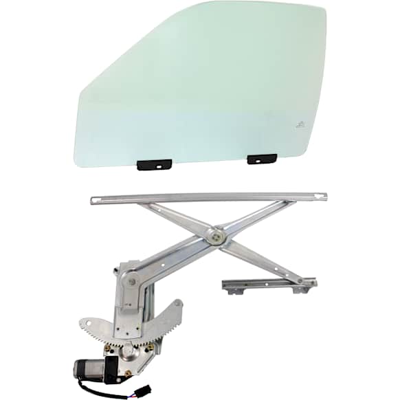 2-Piece Kit Front, Driver Side Door Glass, Green Tint, DD08489 GTYN, Includes (1) Door Glass and (1) Window Regulator
