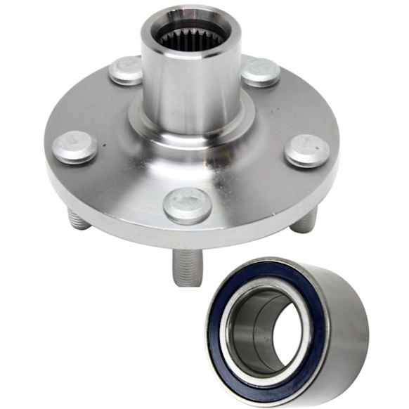 2002 Toyota Celica - 2-Piece Kit Front, Driver or Passenger Side Wheel Hub, FWD, 5 Lugs, With Bearing, Includes (1) Wheel Bearing and (1) Wheel Hub
