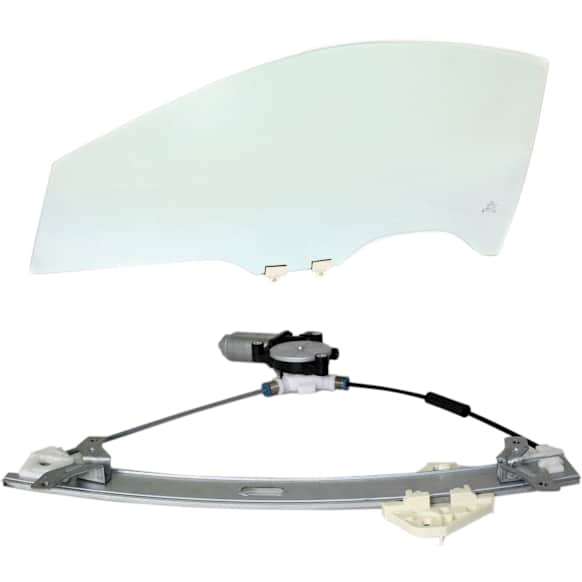 2-Piece Kit Coupe Front, Driver Side Door Glass, Clear, FD21827 GTYN, Includes (1) Window Regulator and (1) Door Glass