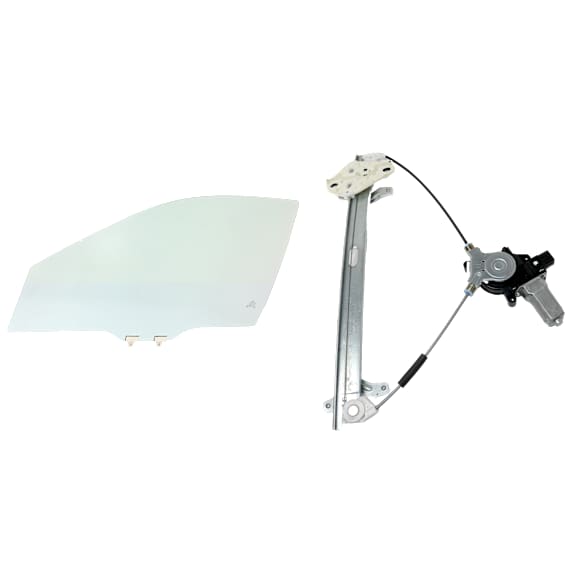 2003-2004 Honda Accord - 2-Piece Kit Sedan Front, Driver Side Door Glass, Clear, FD21807 GTYN, Includes (1) Door Glass and (1) Window Regulator