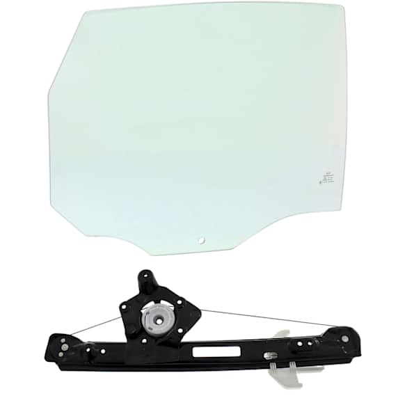 2000-2007 Ford Focus - 2-Piece Kit Rear, Passenger Side Door Glass Kit, 4-Door, Sedan, Replaces NAGS No. DD09524 GTNN, Includes (1) Door Glass and (1) Window Regulator