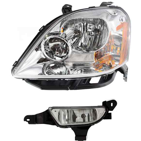 2-Piece Kit Driver Side Halogen Headlight, With bulb(s), OE Replacement, Includes (1) Fog Light and (1) Headlight