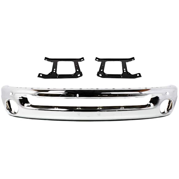 2002 Dodge Ram 1500 - 3-Piece Kit Front Bumper, Chrome, Includes (1) Bumper and (2) Bumper Bracket
