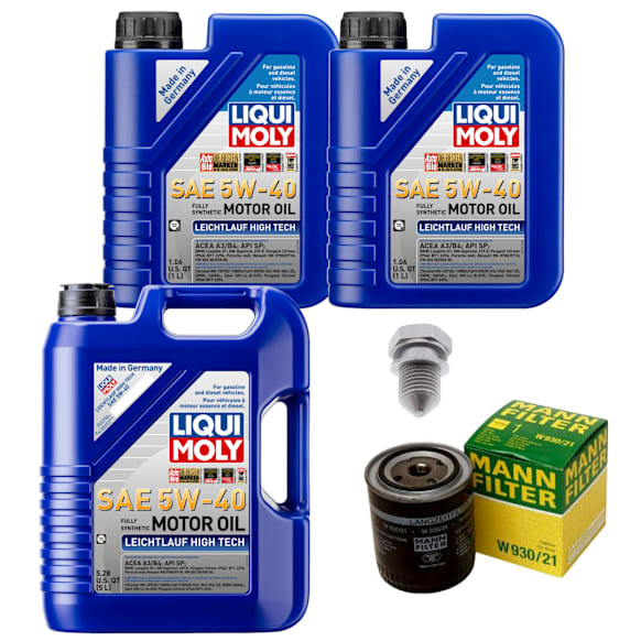 2001 Volkswagen Passat - 5-Piece Kit Synthetic Motor Oil, 6.55 Quart (qt) capacity, 5-Piece Kit, Genuine Audi, Volkswagen  Includes (3) Motor Oil, (1) Oil Drain Plug, and (1) Oil Filter