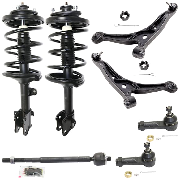 8-Piece Kit Shock Absorber and Strut Assembly, Includes (2) Control Arm and (2) Shock Absorber and Strut Assembly and (4) Tie Rod End