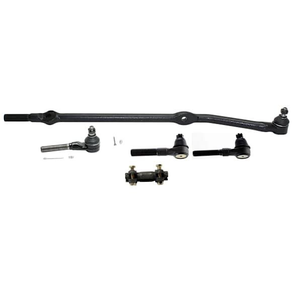 5-Piece Kit Front, Driver and Passenger Side, Inner and Outer, Lower, Front To End Tie Rod End, 4WD Includes (1) Tie Rod Adjusting Sleeve and (4) Tie Rod End