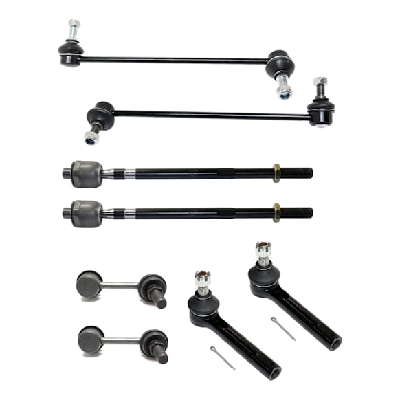 8-Piece Kit Front, Driver and Passenger Side, Inner and Outer, Lower, Front To End Sway Bar Link, Includes (4) Sway Bar Link and (4) Tie Rod End