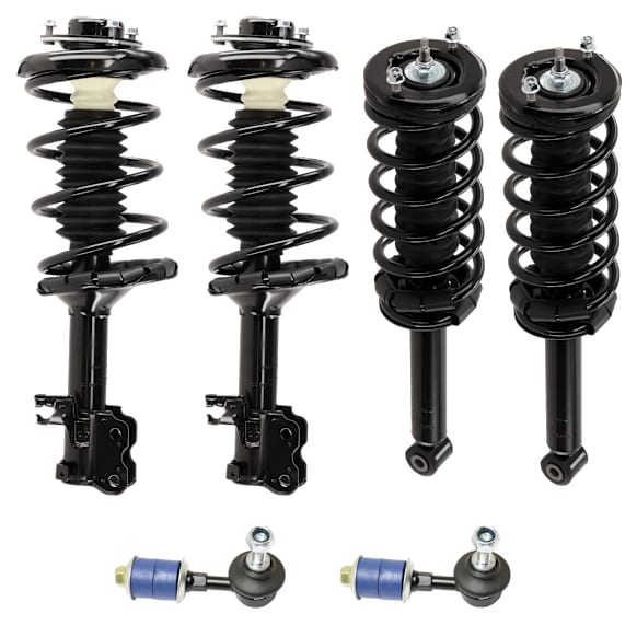 6-Piece Kit Front and Rear, Driver and Passenger Side Fully Loaded Strut, Includes (2) Sway Bar Link and (4) Shock Absorber and Strut Assembly