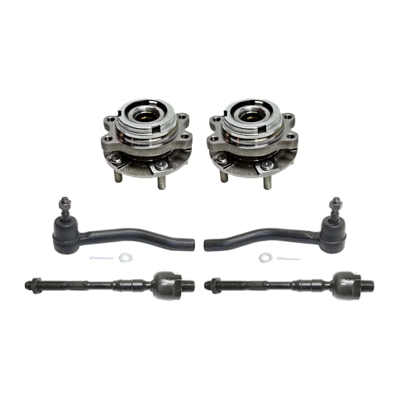 2010 Nissan Altima - 2-Wheel Set Front, Driver and Passenger Side Wheel Hub, 2.5L Engine, FWD, 5 Lugs, With Bearing, Includes (4) Tie Rod End and (2) Wheel Hub