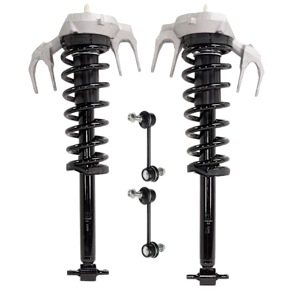 4-Piece Kit Front, Driver and Passenger Side Fully Loaded Strut Includes (2) Loaded Strut and (2) Sway Bar Link