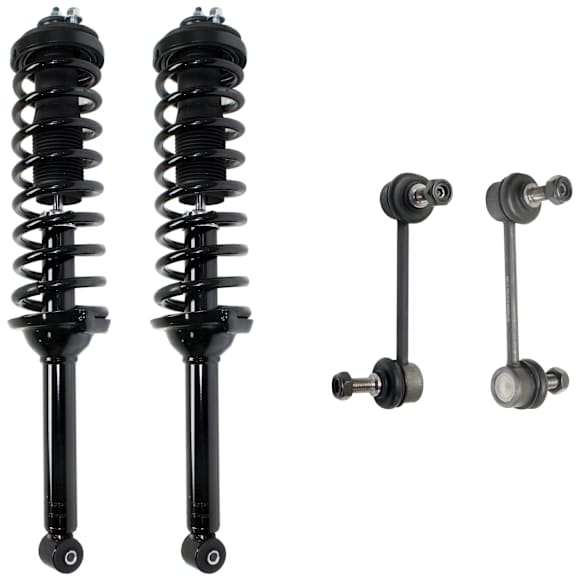 4-Piece Kit Rear, Driver and Passenger Side Fully Loaded Strut, Includes (2) Sway Bar Link and (2) Shock Absorber and Strut Assembly