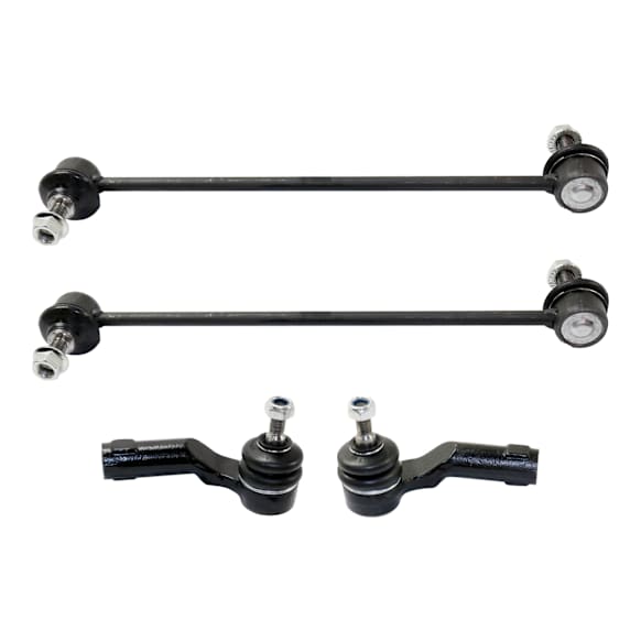 4-Piece Kit Front, Driver and Passenger Side, Outer Sway Bar Link, Includes (2) Sway Bar Link and (2) Tie Rod End
