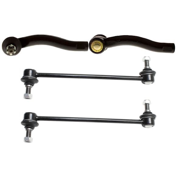 4-Piece Kit Front, Driver and Passenger Side, Outer Tie Rod End Includes (2) Sway Bar Link and (2) Tie Rod End
