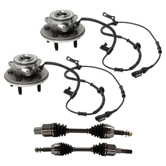 4-Piece Kit Front Axle Assembly - New 4-Piece Kit, Includes (2) Wheel Hub and (2) Axle Assembly