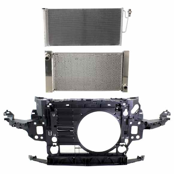 3-Piece Kit Radiator Support Assembly, 1.6L, 4Cyl, Includes (1) A/C Condenser, (1) Radiator and (1) Radiator Support