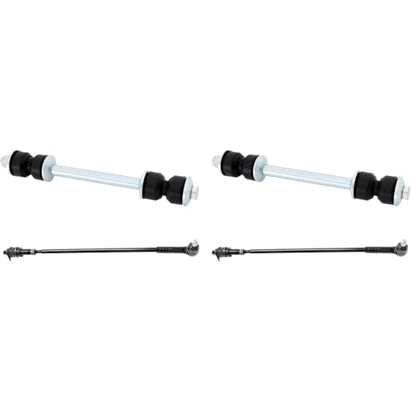 4-Piece Kit Trailing Arm, Ball joint and bushing, Includes (2) Trailing Arm and (2) Sway Bar Link