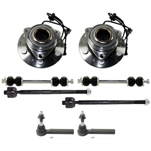 8-Piece Kit Front Suspension Kit, Includes (2) Sway Bar Link, (4) Tie Rod End, and (2) Wheel Hub