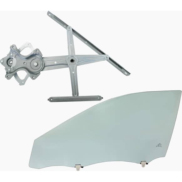 2-Piece Kit Front, Driver Side Door Glass, Green Tint, FD25312 GTYN, Includes (1) Window Regulator and (1) Door Glass