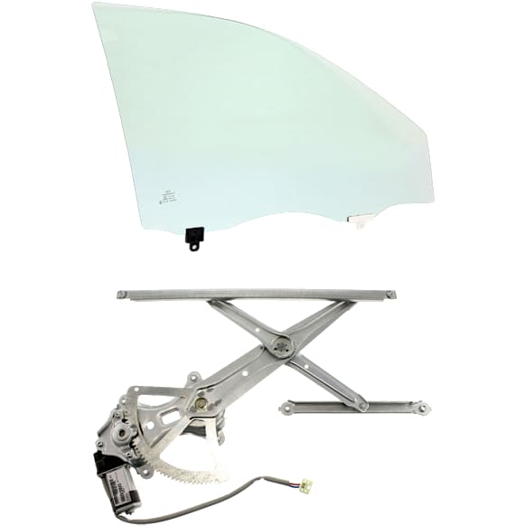 2-Piece Kit Sedan Front, Passenger Side Door Glass, Green Tint, FD21605 GTYN, Includes (1) Door Glass and (1) Window Regulator
