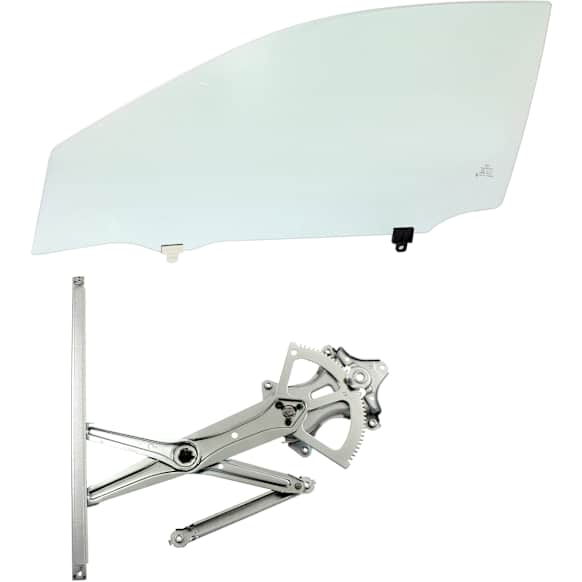 2-Piece Kit Front, Driver Side Door Glass, No Tint, FD23692 GTYN, Includes (1) Window Regulator and (1) Door Glass